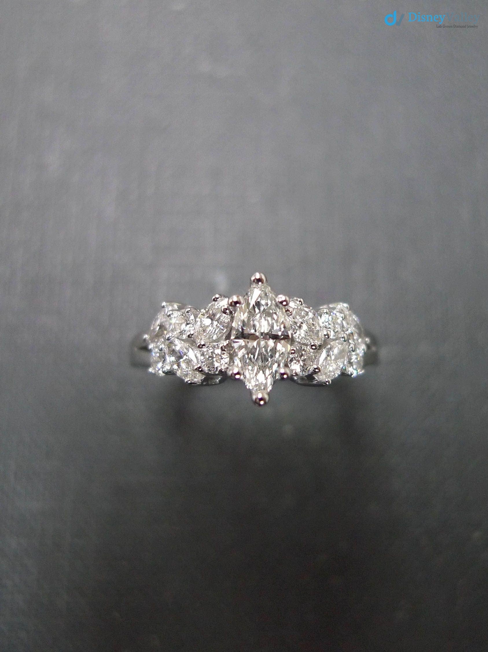 Marquise Diamond Unique Women Best Man Made Lab Grown Diamond Engagement Ring - DisneyValley 