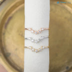 Diamond curved nesting wedding ring, v shape wedding band, diamond crown ring