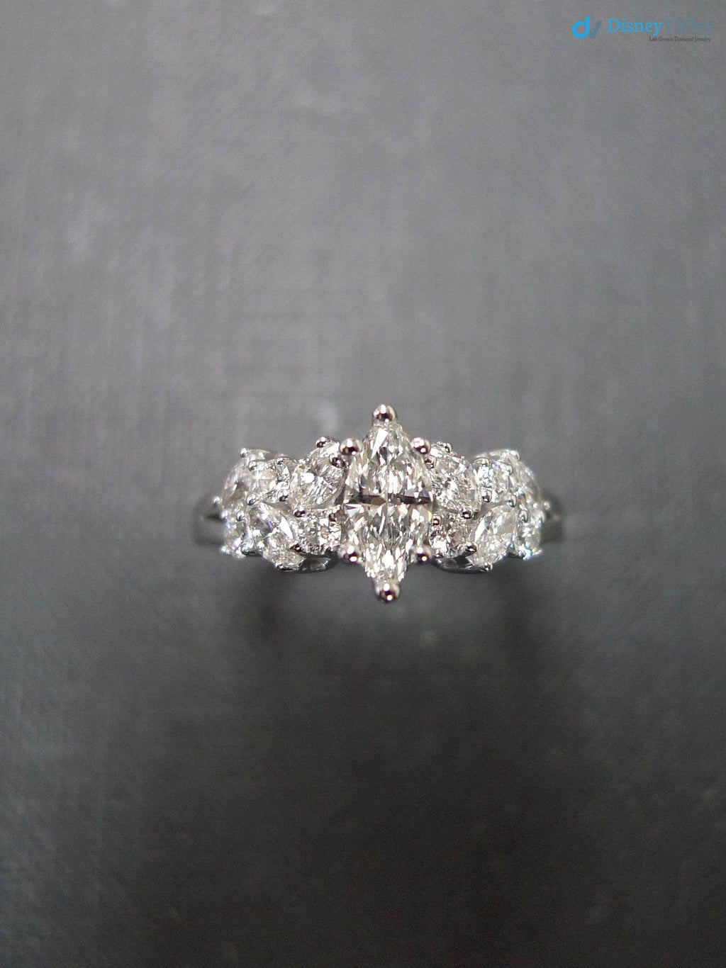 Marquise Diamond Unique Women Best Man Made Lab Grown Diamond Engagement Ring - DisneyValley 