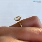 2 Ct Oval Diamond Hidden Halo Solitaire Engagement Ring - DisneyValley 