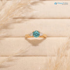 The Sophia Ring 1.98ct Brilliant Cut Paraiba Tourmaline Trilogy engagement ring