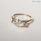 2.5 CT Marquise East West Engagement Ring, Marquise Cut Lab Grown Diamond Solitaire Ring, - DisneyValley 