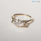 2.5 CT Marquise East West Engagement Ring, Marquise Cut Lab Grown Diamond Solitaire Ring, - DisneyValley 