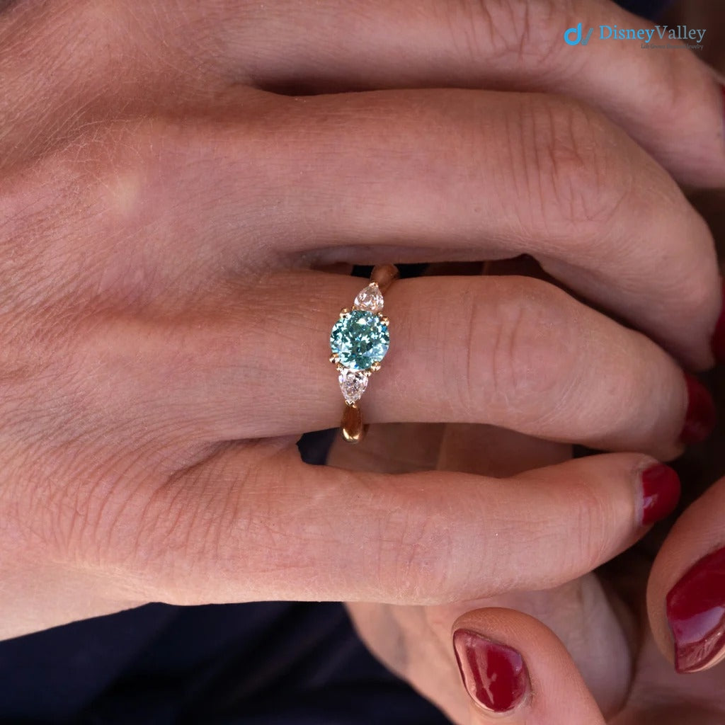 The Sophia Ring 1.98ct Brilliant Cut Paraiba Tourmaline Trilogy engagement ring