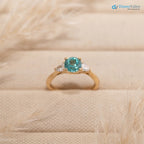 The Sophia Ring 1.98ct Brilliant Cut Paraiba Tourmaline Trilogy engagement ring