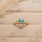 The Sophia Ring 1.98ct Brilliant Cut Paraiba Tourmaline Trilogy engagement ring