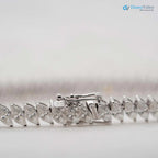 The Abigail Bracelet 7.0ct Moissanite Marquise Cut Pavé Statement gold bracelet