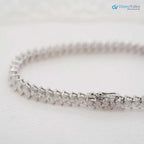 The Abigail Bracelet 7.0ct Moissanite Marquise Cut Pavé Statement gold bracelet
