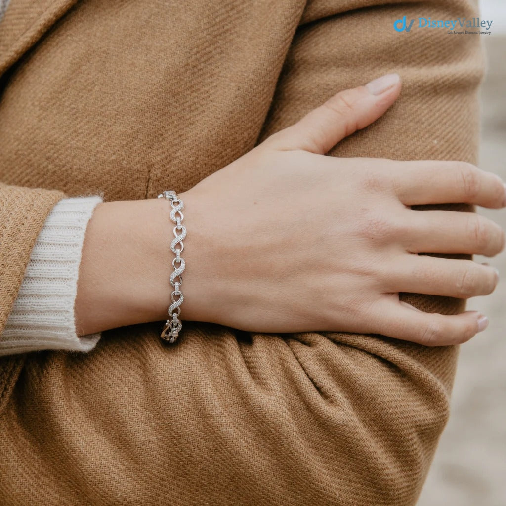 The Deborah Bracelet 1.25ct Lab Diamond Infinity White Gold