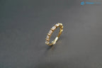 Marquise Diamond Wedding Ring in 14K Yellow Gold, Half Eternity Diamond Wedding Ring - DisneyValley 
