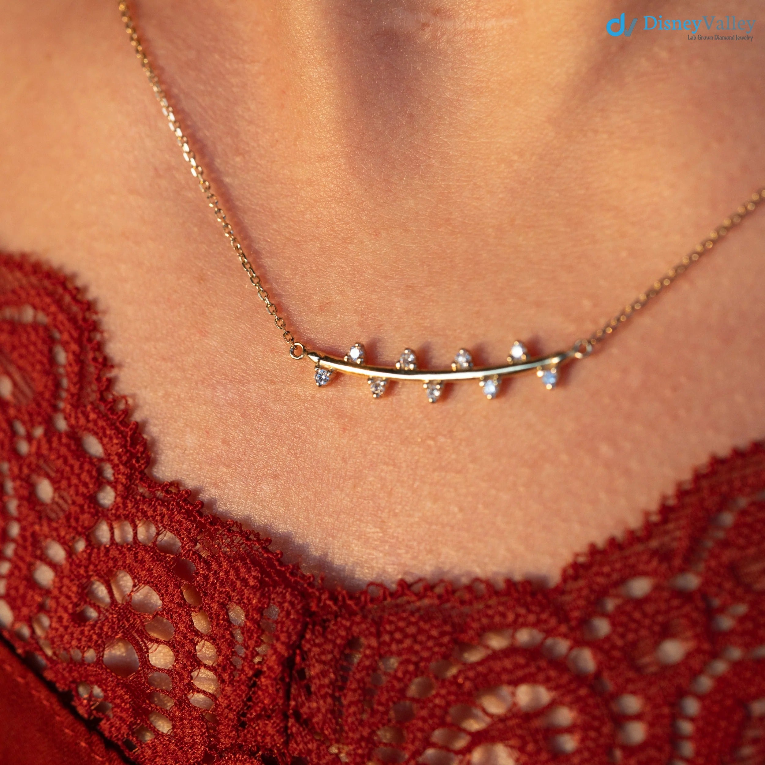The Bryher Necklace VS1 D-E Lab Diamonds Solid Gold filled