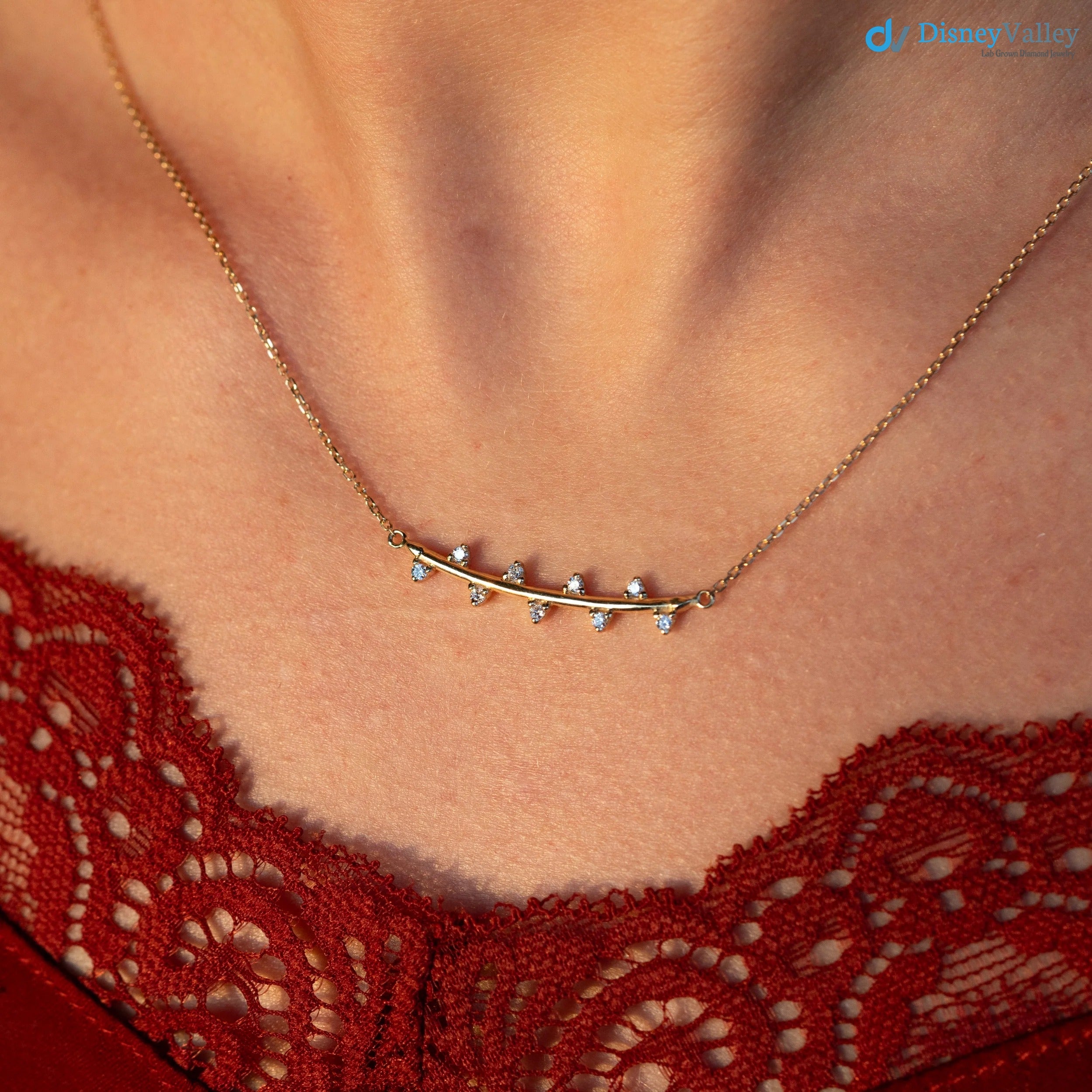 The Bryher Necklace VS1 D-E Lab Diamonds Solid Gold filled
