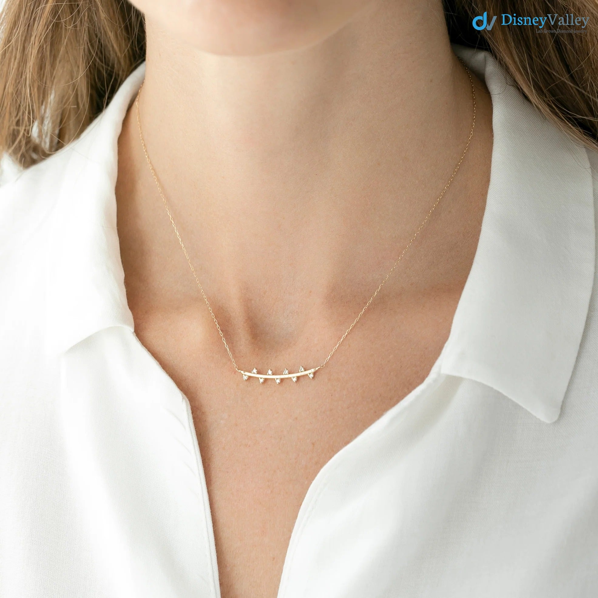 The Bryher Necklace VS1 D-E Lab Diamonds Solid Gold filled