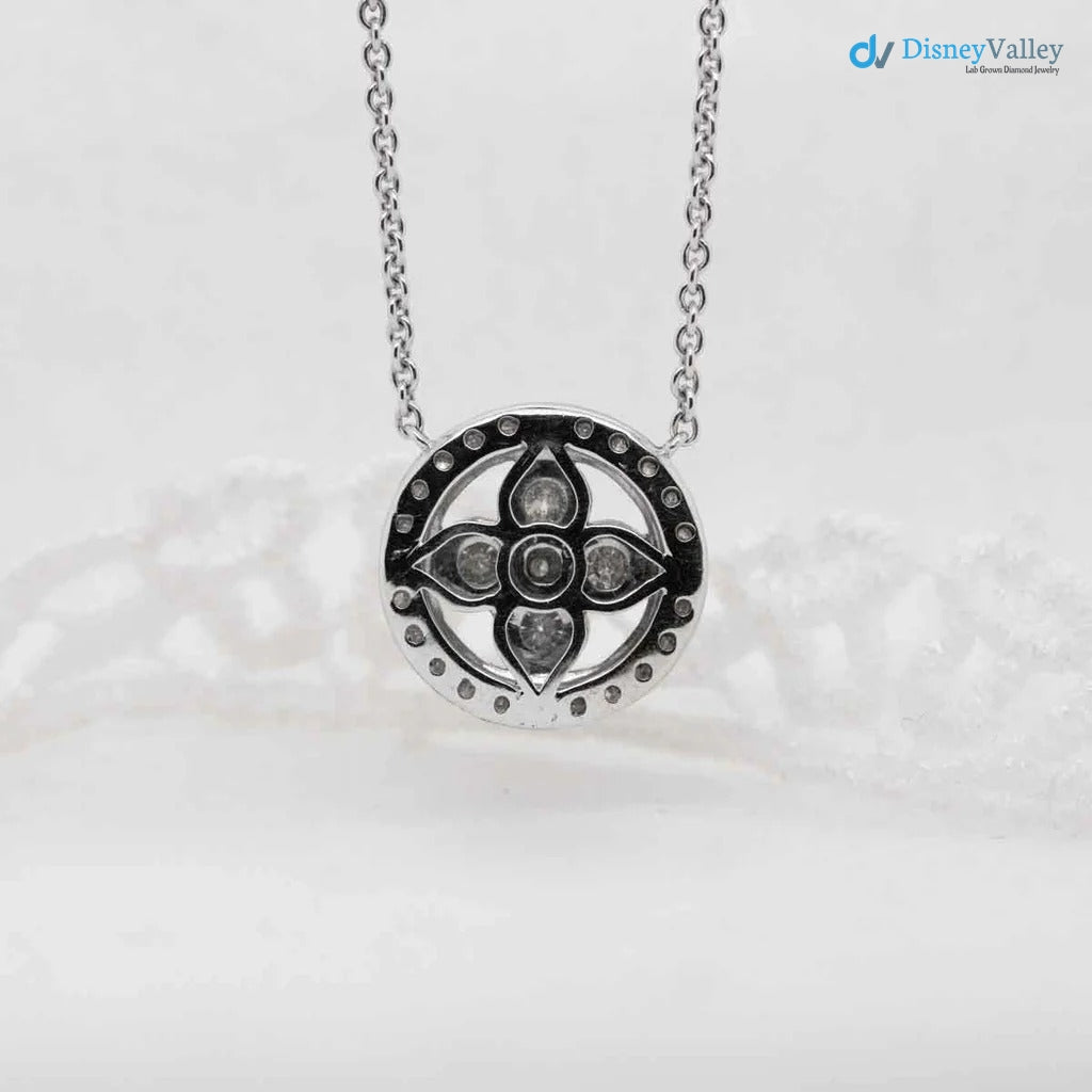 The Clover Pendant 1.0ct VVS D-F Lab Grown Diamond Pavé Set 14k White Gold