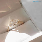 2.5 CT Marquise East West Engagement Ring, Marquise Cut Lab Grown Diamond Solitaire Ring, - DisneyValley 