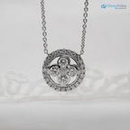 The Clover Pendant 1.0ct VVS D-F Lab Grown Diamond Pavé Set 14k White Gold