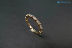 Marquise Diamond Wedding Ring in 14K Yellow Gold, Half Eternity Diamond Wedding Ring - DisneyValley 
