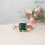 The Evelyn Ring 2.50ct Emerald Cut Green Trapezoid Lab Diamond Trilogy 9k Yellow Gold