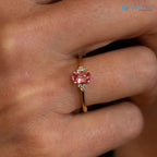 The Victoria Ring 0.84ct Oval Pink Sapphire & Lab Diamond Yellow Gold
