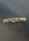 Marquise Diamond Wedding Ring in 14K Yellow Gold, Half Eternity Diamond Wedding Ring - DisneyValley 