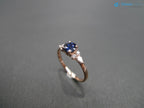 Unique Blue Sapphire and Pear Diamond Engagement Ring - DisneyValley 