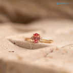 The Victoria Ring 0.84ct Oval Pink Sapphire & Lab Diamond Yellow Gold