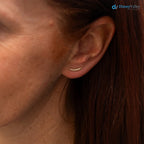 dainty pear cut lab grown diamond gold huggie hoop earrings
