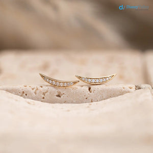 dainty pear cut Moissanite diamond gold huggie hoop earrings