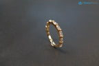 Marquise Diamond Wedding Ring in 14K Yellow Gold, Half Eternity Diamond Wedding Ring - DisneyValley 
