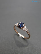 Unique Blue Sapphire and Pear Diamond Engagement Ring - DisneyValley 