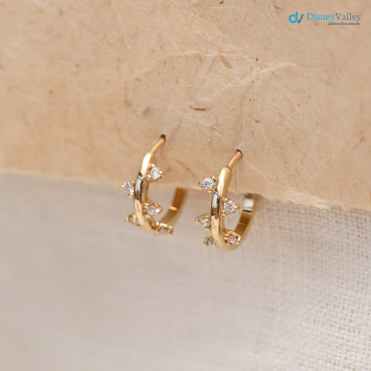 The Bryher Earrings VS1 D-E Lab Diamonds Gold Huggies Earring