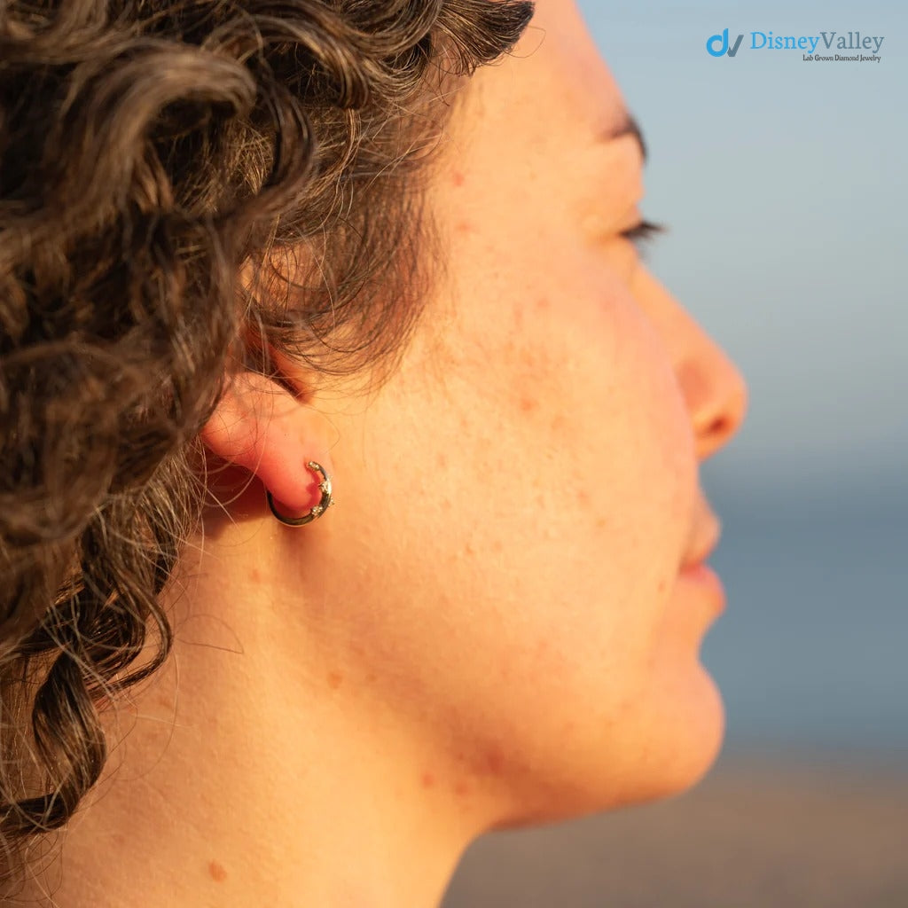 The Bryher Earrings VS1 D-E Lab Diamonds Gold Huggies Earring