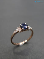 Unique Blue Sapphire and Pear Diamond Engagement Ring - DisneyValley 