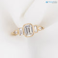 1ct Emerald cut lab diamond engagement ring, Low profile emerald diamond ring