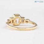 1ct Emerald cut lab diamond engagement ring, Low profile emerald diamond ring