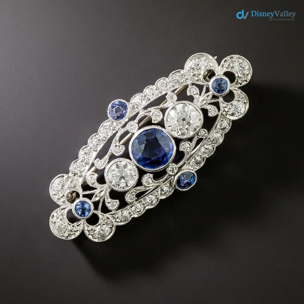 Edwardian Rare legendary Unique Sapphire and Diamond Pendant/Brooch