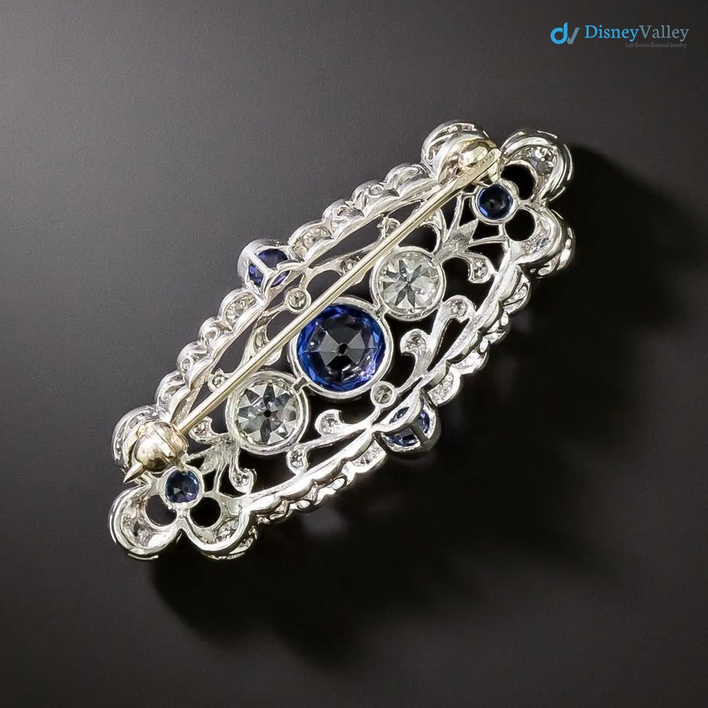 Edwardian Rare legendary Unique Sapphire and Diamond Pendant/Brooch