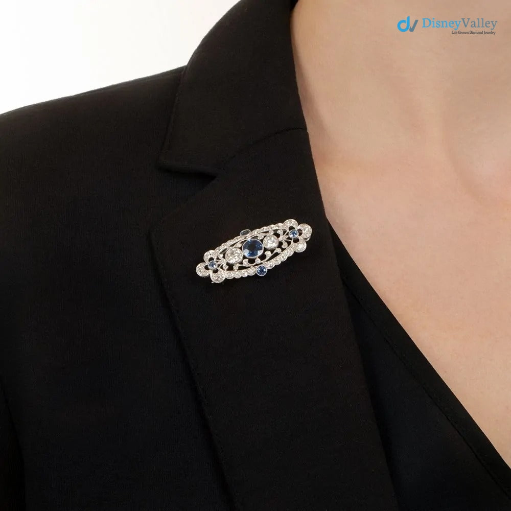 Edwardian Rare legendary Unique Sapphire and Diamond Pendant/Brooch Secondary image