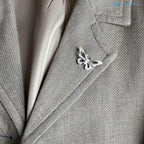 Vintage Butterfly with round cut moissanite Diamond Brooch