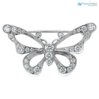 Vintage Butterfly with round cut moissanite Diamond Brooch