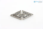 Art Deco dual triangle white Diamond and blue bu Brooch Pin