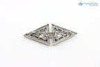Art Deco dual triangle white Diamond and blue bu Brooch Pin