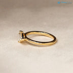 Marquise Cut East To West Set Lab Grown Diamond Solitaire Ring - DisneyValley 