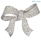 Edwardian Style Gothic Diamond and 925 sterling silver Bow Brooch
