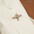 French Belle European cut Diamond Scroll Necklace/Brooch