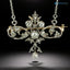 French Belle European cut Diamond Scroll Necklace/Brooch
