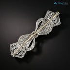 Late Edwardian/Art Deco shining European-cut Diamond Bow Brooch