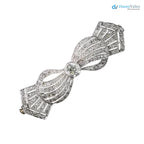 Late Edwardian/Art Deco shining European-cut Diamond Bow Brooch