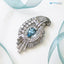 Mid-Century 6 Carat Total Weight Diamond and Aquamarine Spray Brooch