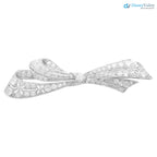 Antique 1.89Ct Diamond and 925 sterling silver Bow Brooch